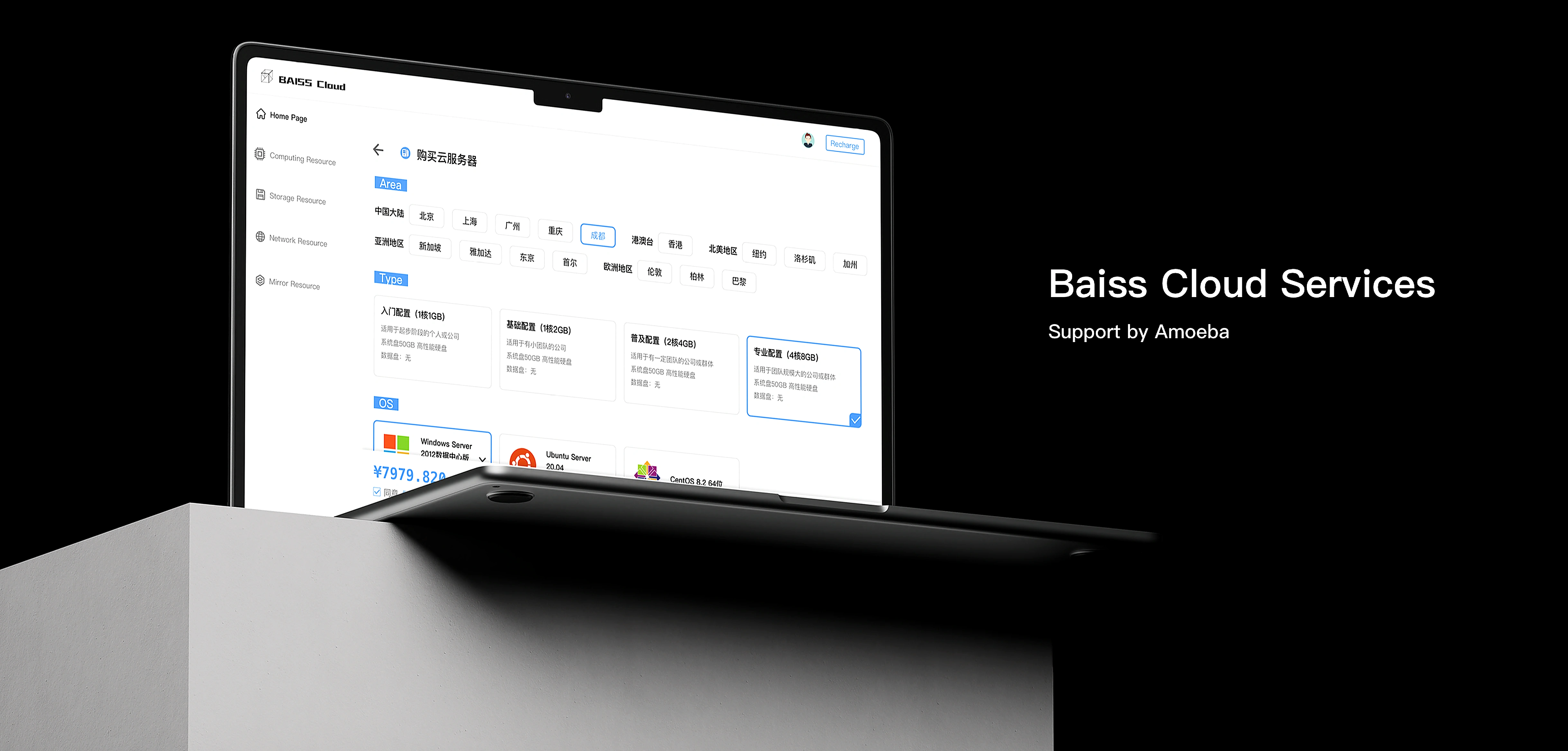 BAISS Cloud service configuration interface