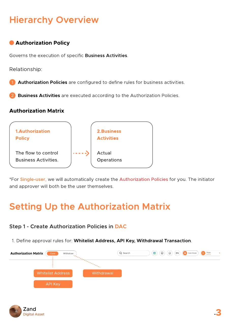Authorization Matrix guidebook page 3