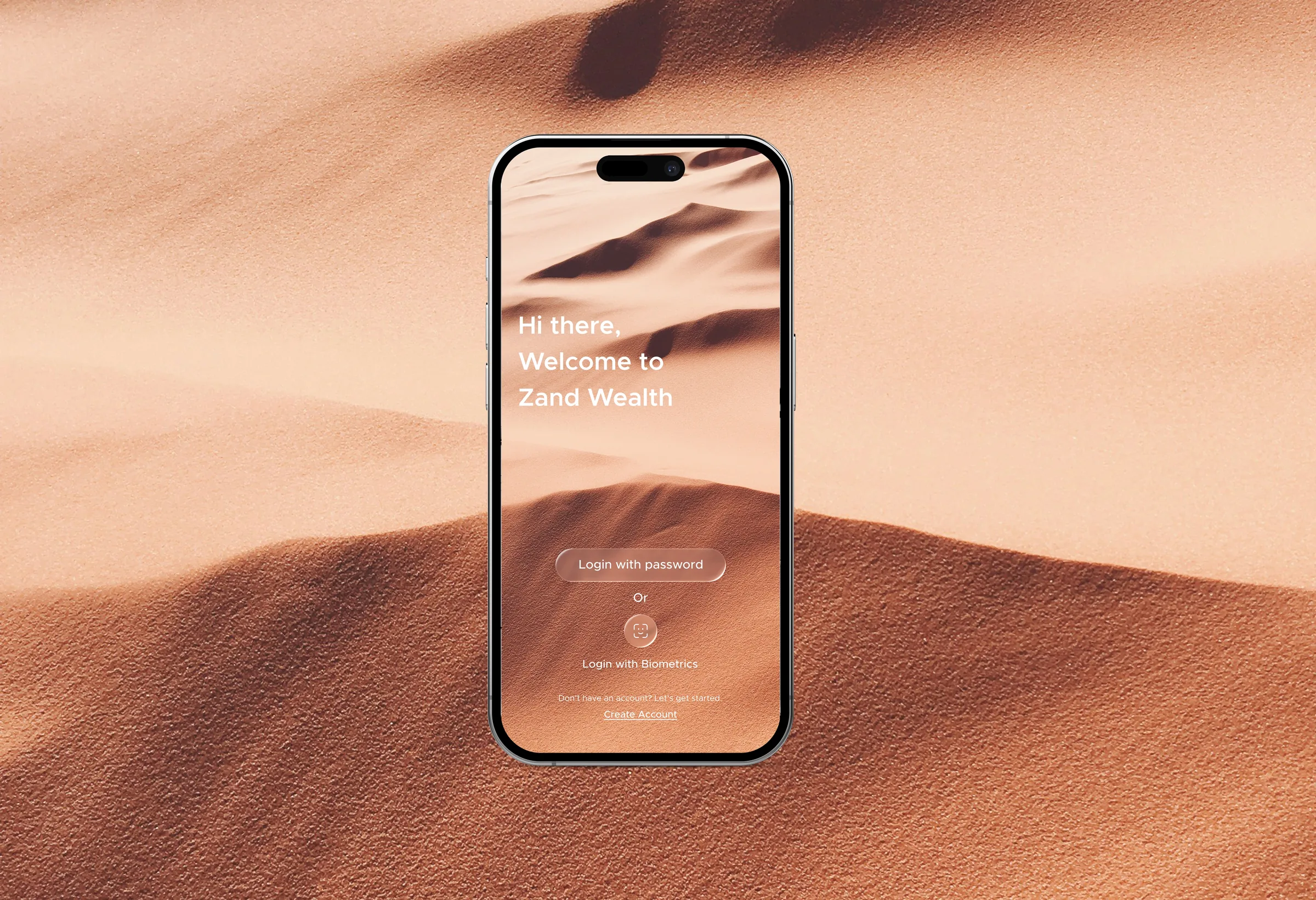 Zand Wealth App login experience
